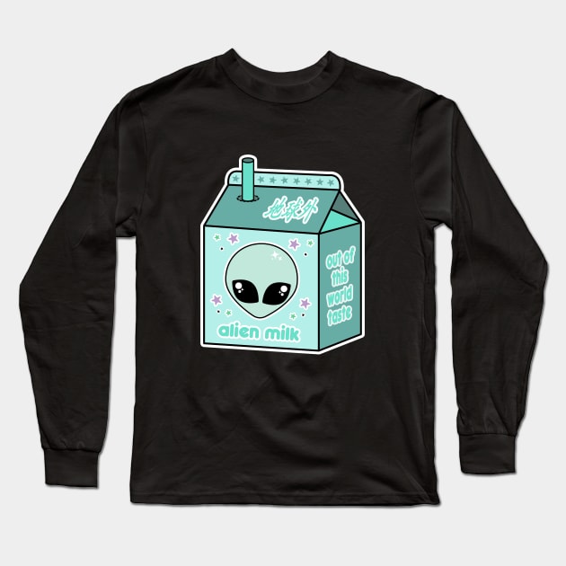 Alien Milk | Kawaii Milk | Creepy Cute Long Sleeve T-Shirt by Sasyall